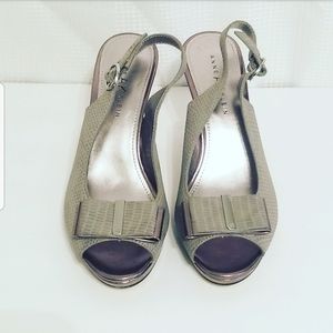 Anne Klein Peep Toe Sling Heels Sz 7.5